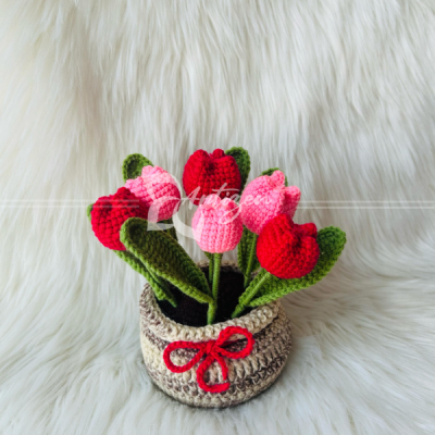 Crochet Tulip Pot